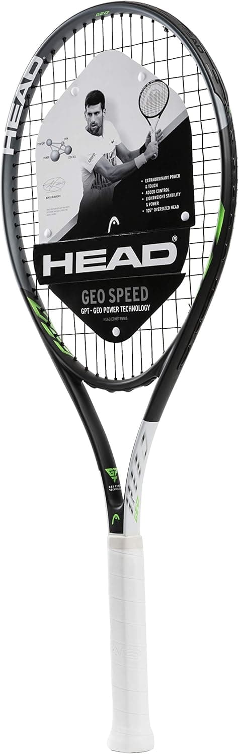 HEAD Geo Speed Adult Tennis Racquet – Strung (Grip 4 3/8")