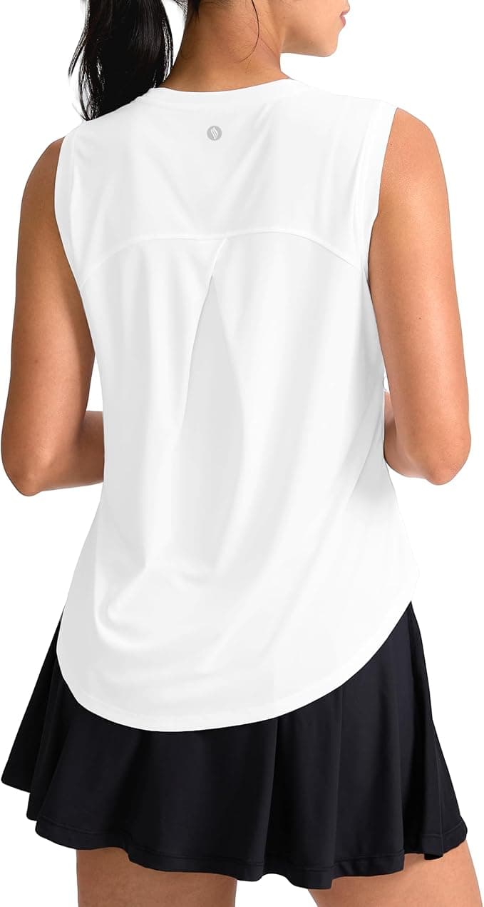 SANTINY Women’s Sleeveless Tennis Workout Top, Breathable